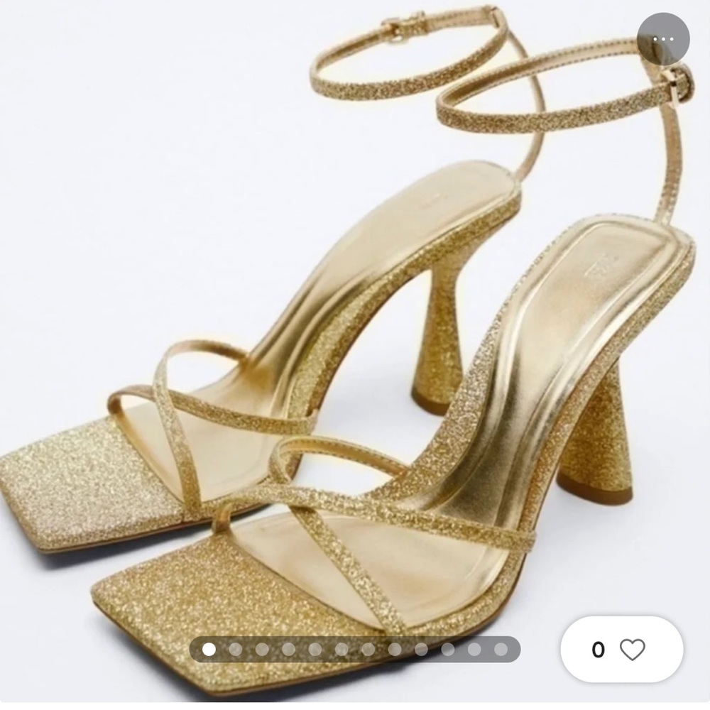 ZARA Strappy Glittery Heeled Sandals